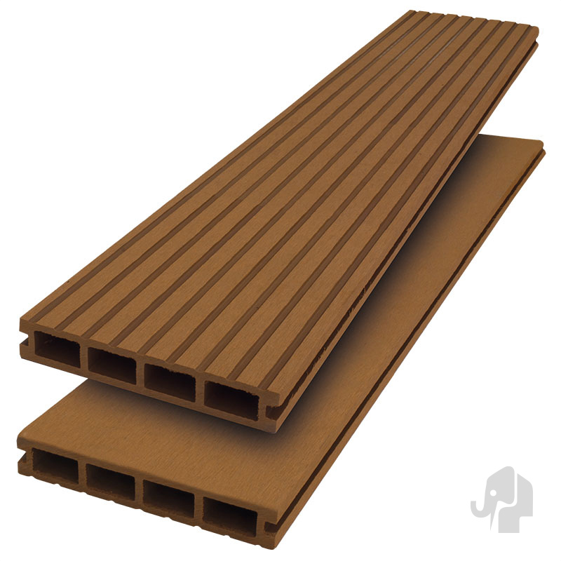 DuoWood Composiet Vlonderplank Hol Havana Vlak - Groeven 25x146mm